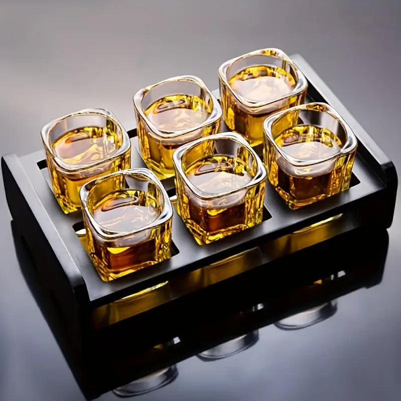 SpiriLux – Luxury Whiskey Glasses Set with Matte Black Serving Bowl for Stylish Enjoyment