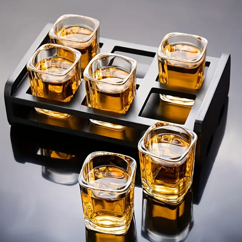 SpiriLux – Luxury Whiskey Glasses Set with Matte Black Serving Bowl for Stylish Enjoyment