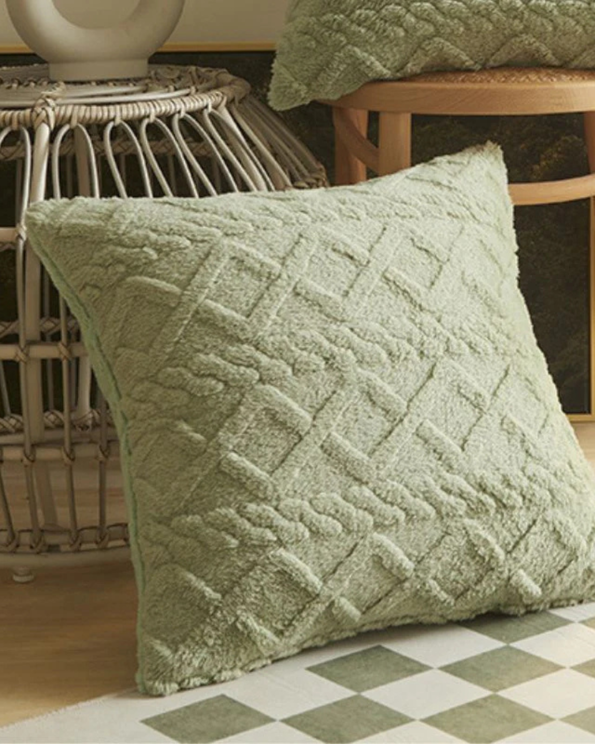 ZenWeave – Luxe Relief Cushion with Subtle Geometric Design for a Stylish Interior