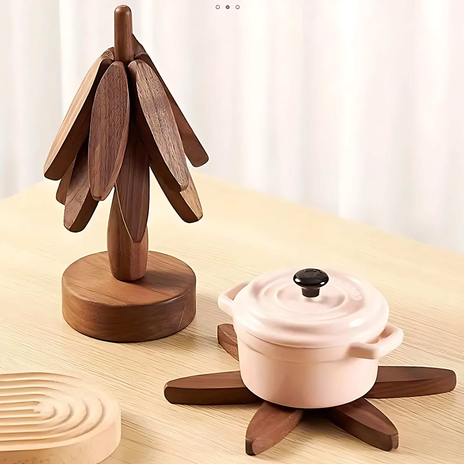 LumiWood – Elegant Wooden Coaster Set in Tree Design for a Stylish Interior