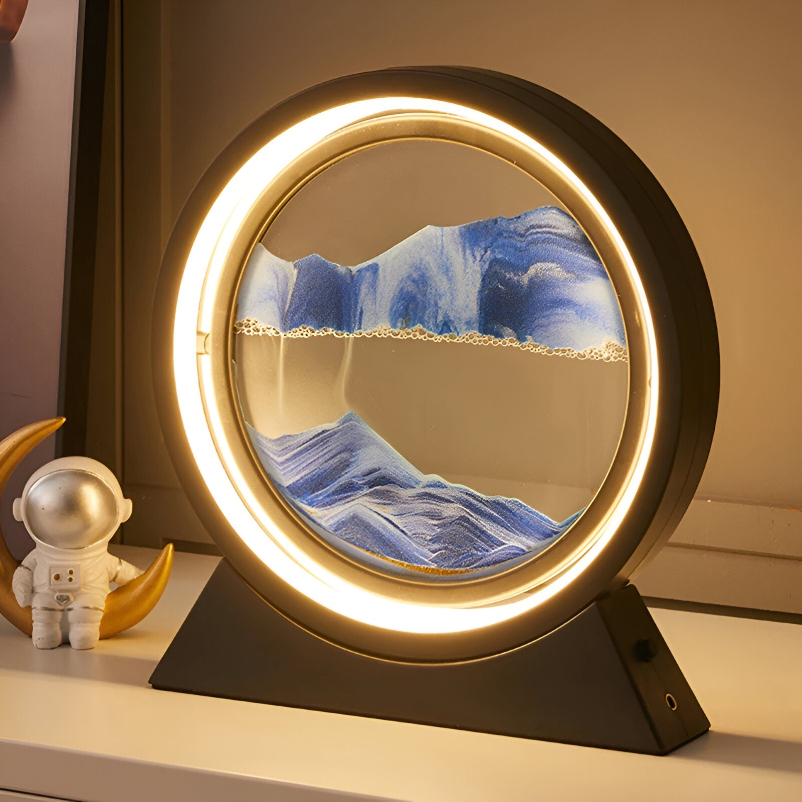 SandGlow – Dynamic LED Table Lamp with Moving Sand Art