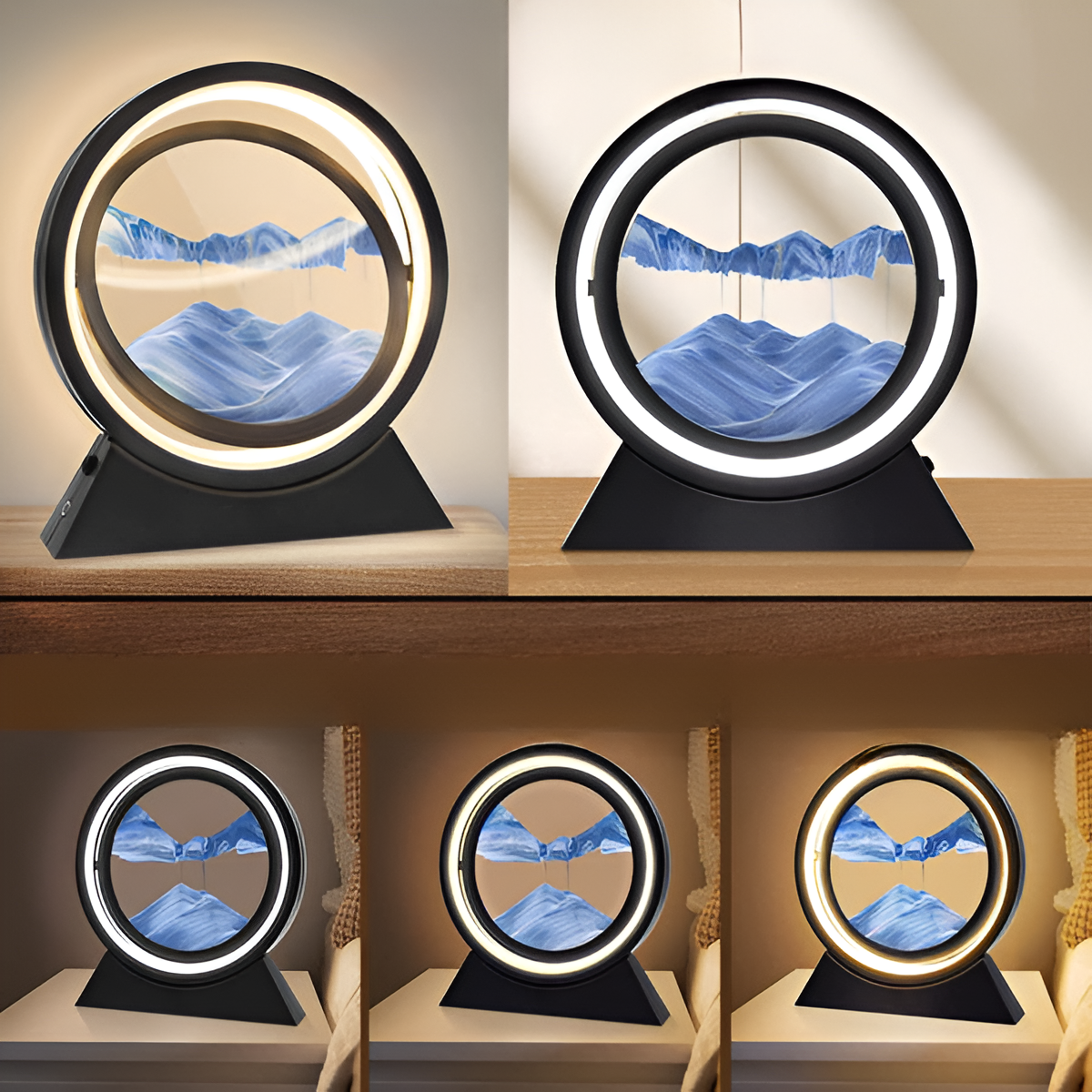 SandGlow – Dynamic LED Table Lamp with Moving Sand Art