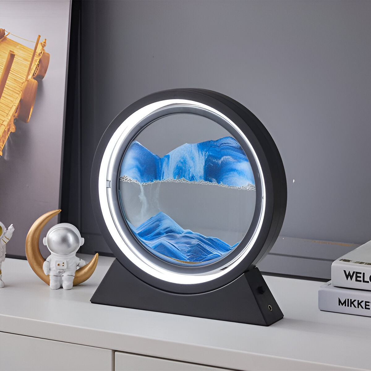 SandGlow – Dynamic LED Table Lamp with Moving Sand Art