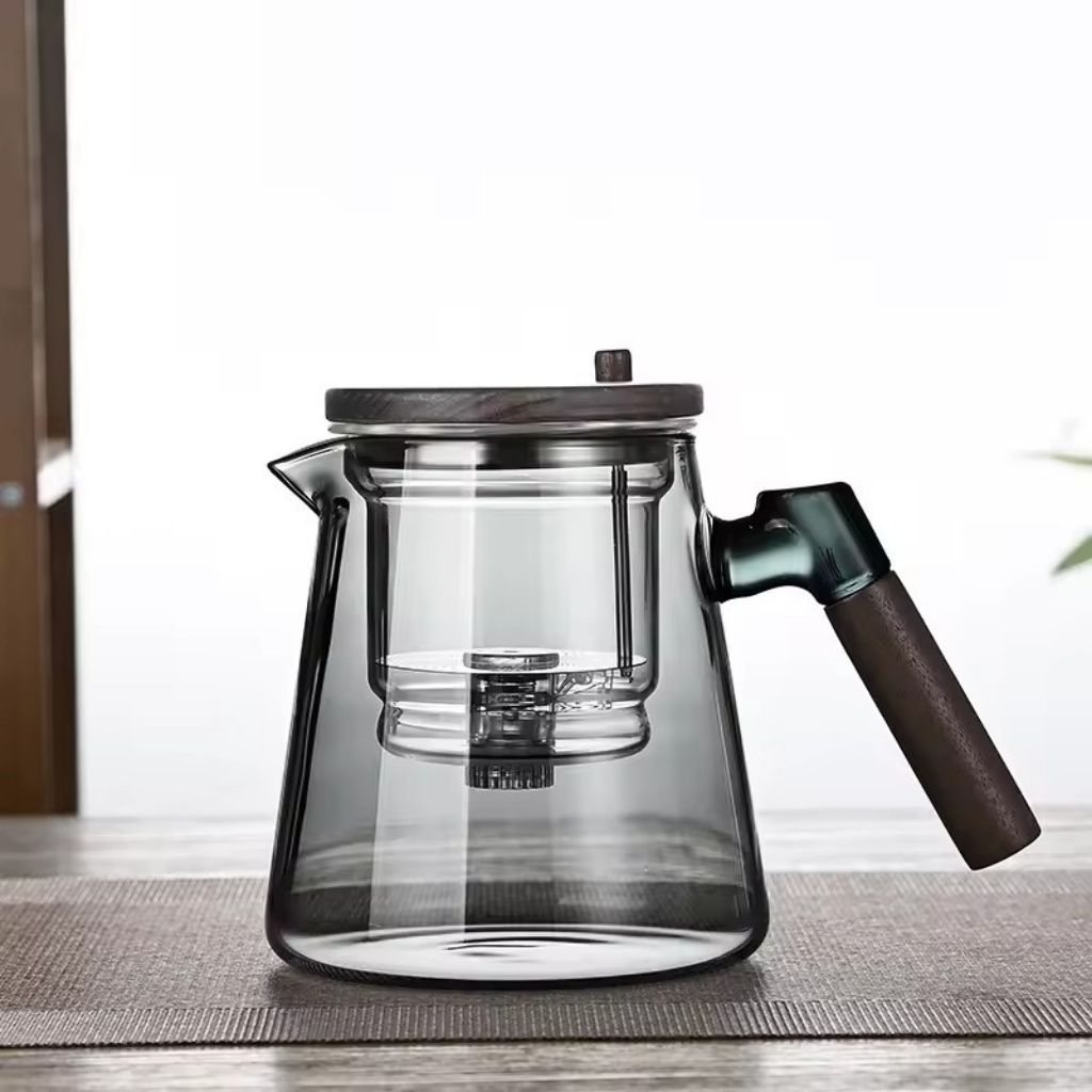 LumiBrew Elegant Glass Teapot with Stainless Steel Infuser – For a Stylish Tea Moment