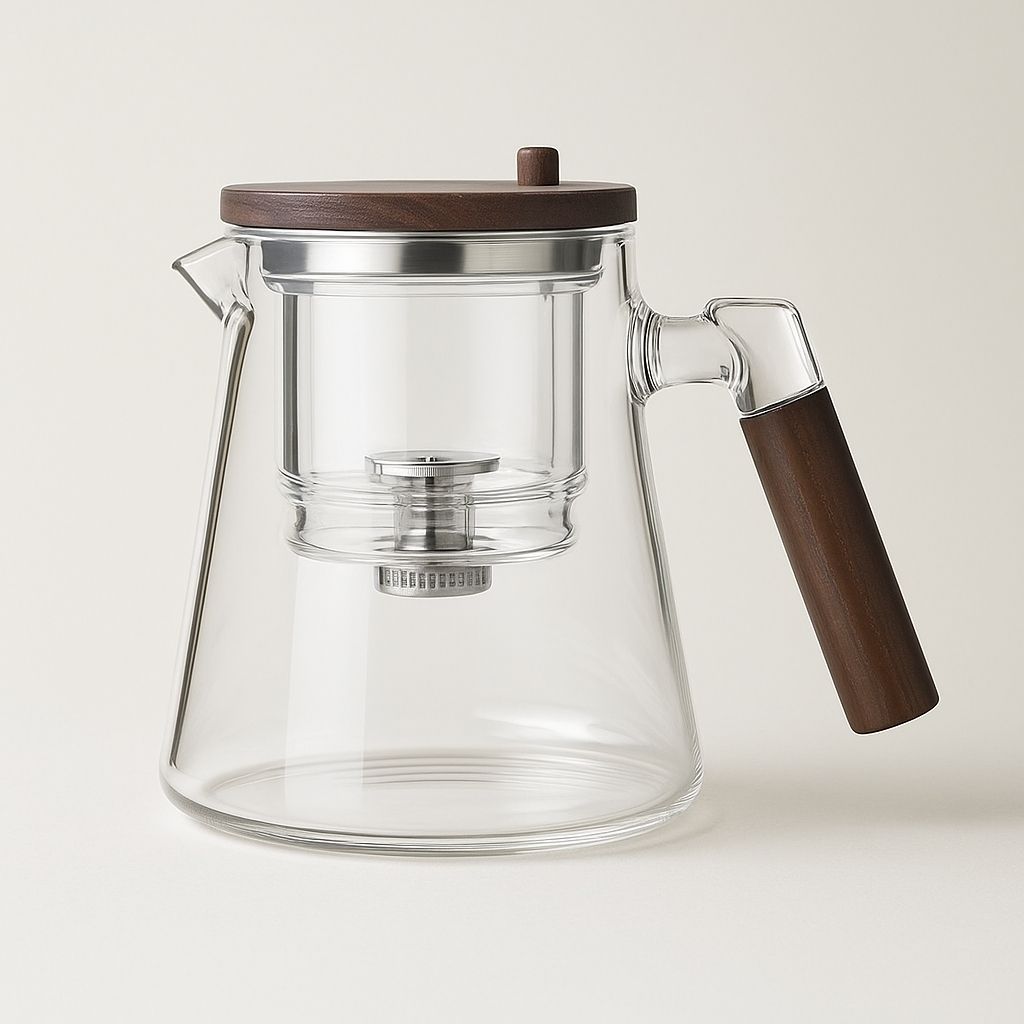LumiBrew Elegant Glass Teapot with Stainless Steel Infuser – For a Stylish Tea Moment
