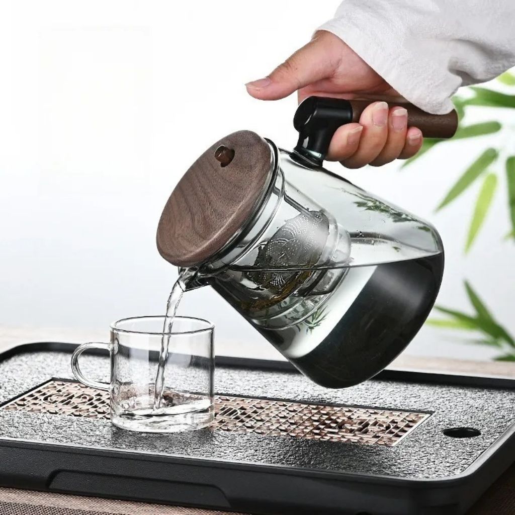 LumiBrew Elegant Glass Teapot with Stainless Steel Infuser – For a Stylish Tea Moment