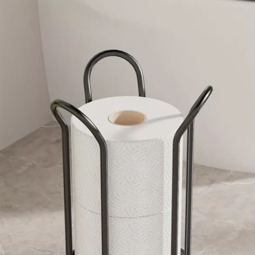 ChromeHaven Luxe Toilet Roll Holder – Stylish Storage for a Modern Interior