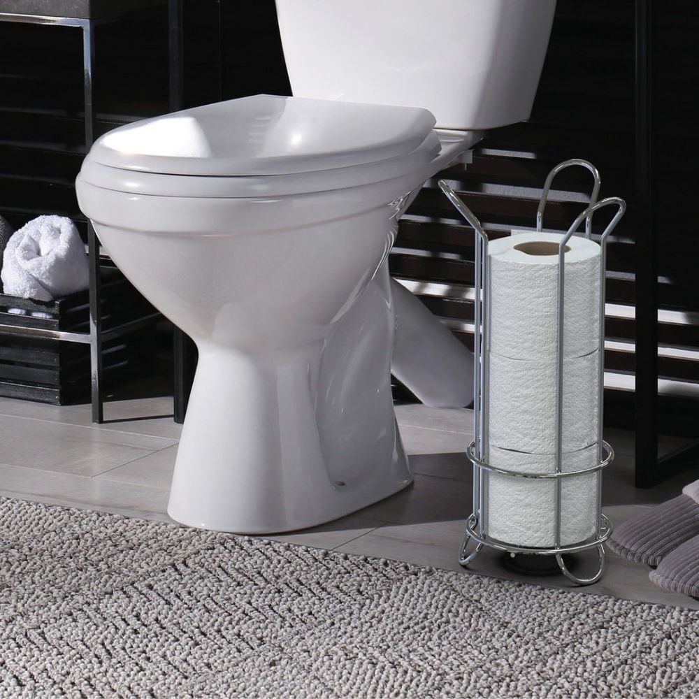 ChromeHaven Luxe Toilet Roll Holder – Stylish Storage for a Modern Interior