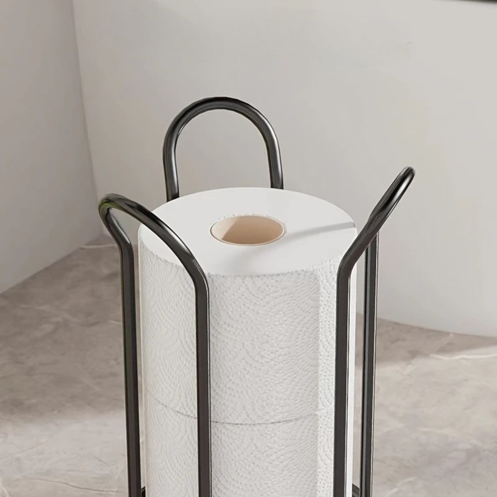 ChromeHaven Luxe Toilet Roll Holder – Stylish Storage for a Modern Interior