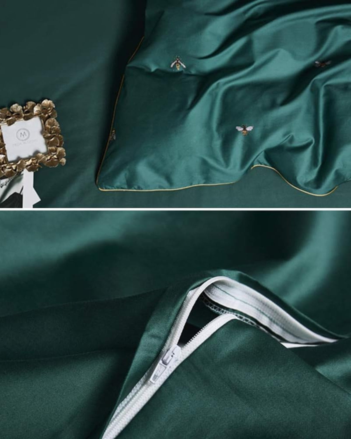 L’Apiculture – Luxe Egyptisch Katoenen Beddengoedset met Verfijnd Bijenmotief