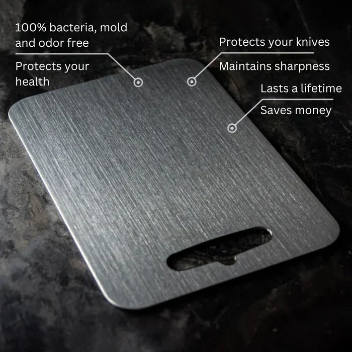 TitanEdge – 100% Stainless Steel Antibacterial Cutting Board for Hygienic and Durable Cooking