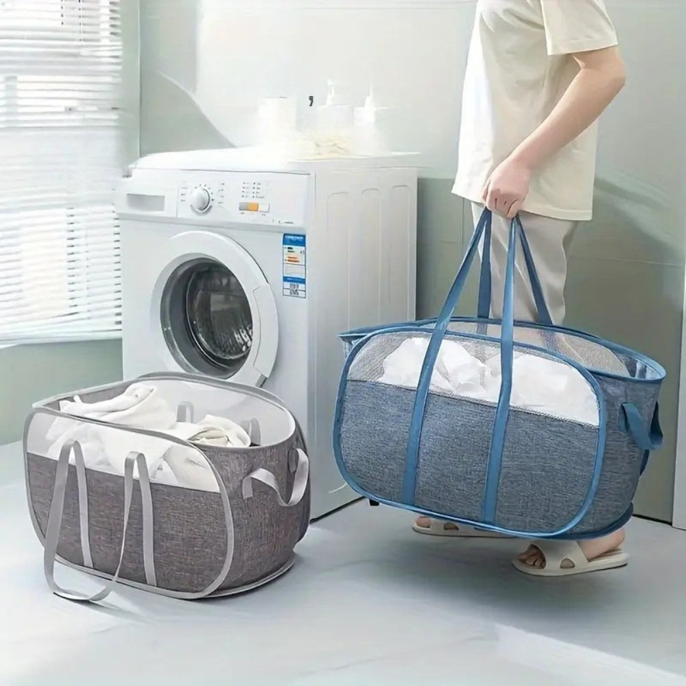 LumiFold Luxe Laundry Basket – Foldable Design with Reinforced Handles for Smart Organization