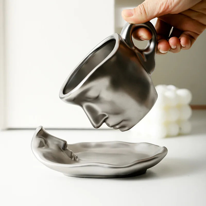 AmoraCeram – Elegant Ceramic Coffee Cup & Saucer Set for Romantic Moments