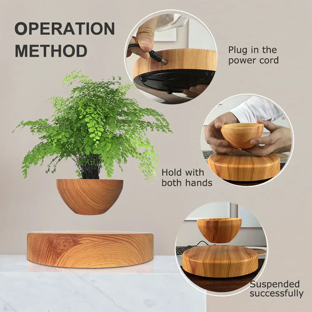 LeviFlora – Luxury Floating Plant Pot with Geometric Elegance