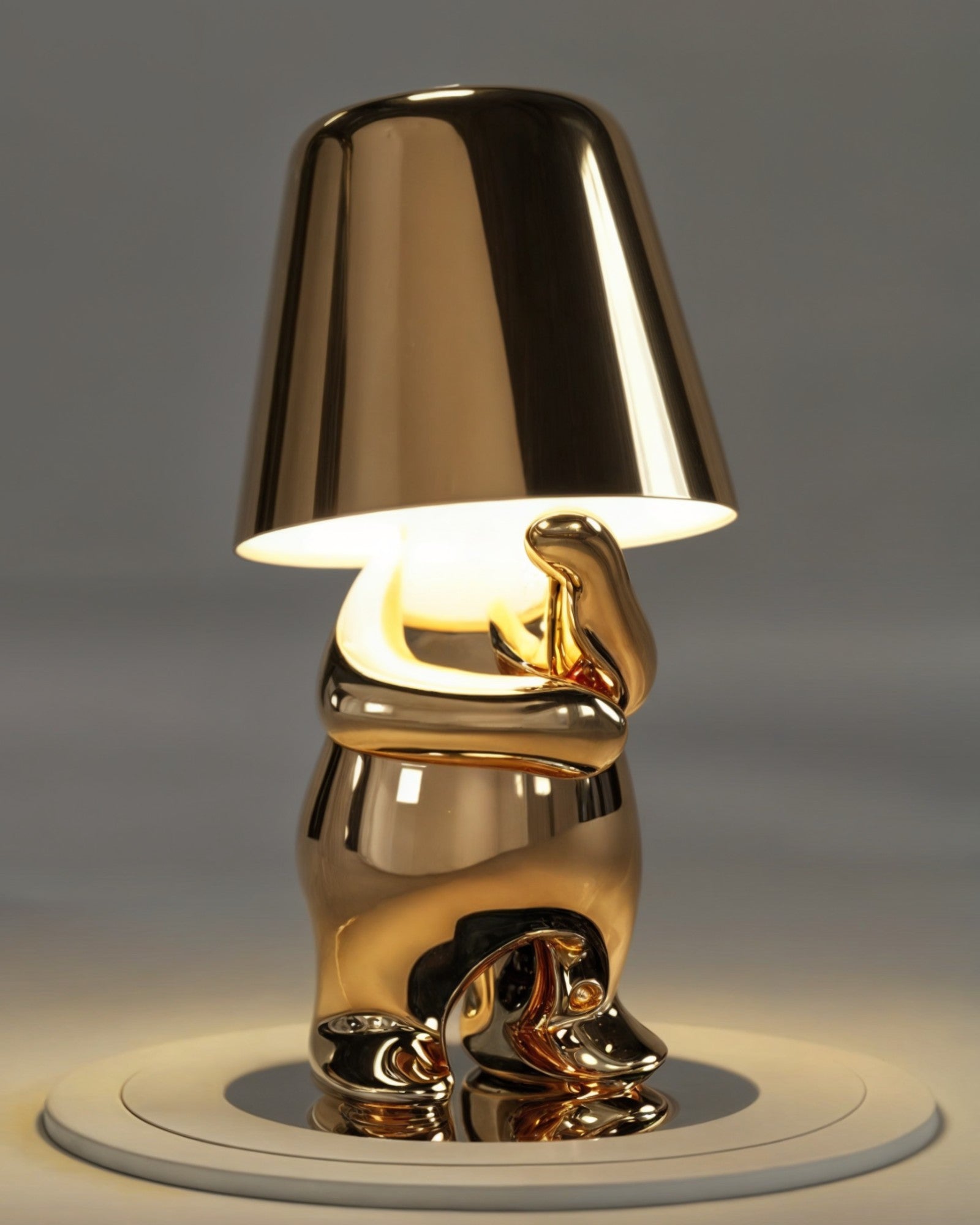 GleamTouch – Gold-colored USB-Rechargeable Table Lamp, Dimmable and Compact