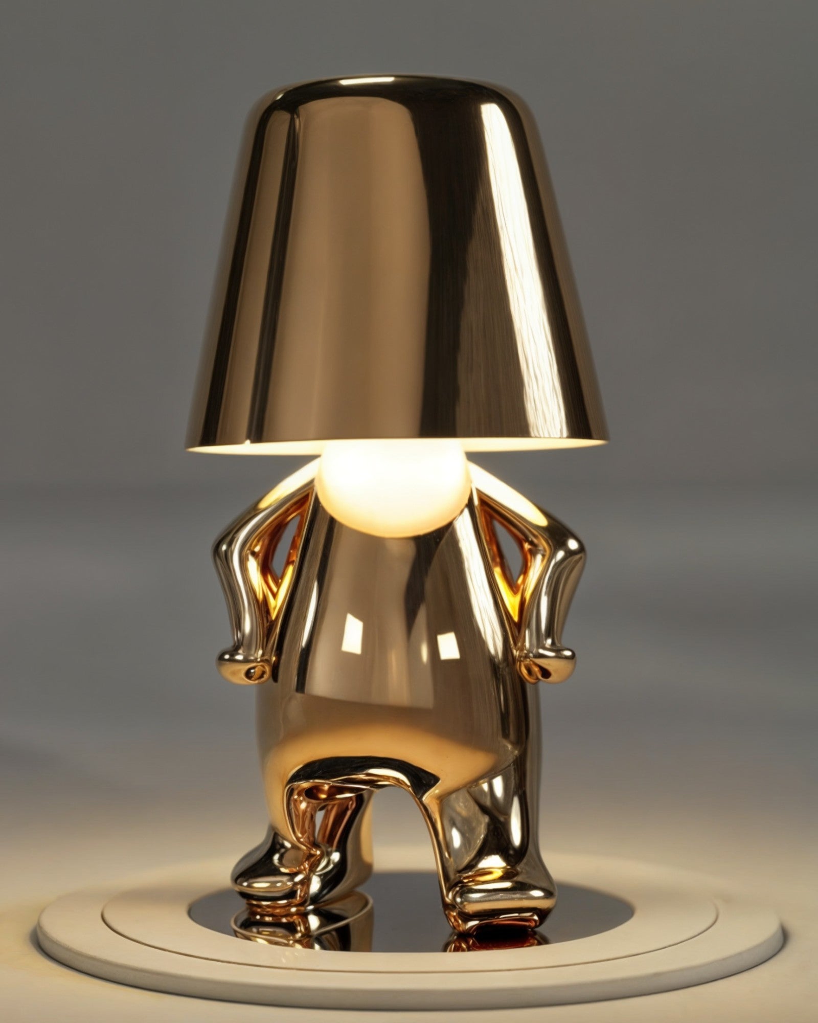 GleamTouch – Gold-colored USB-Rechargeable Table Lamp, Dimmable and Compact