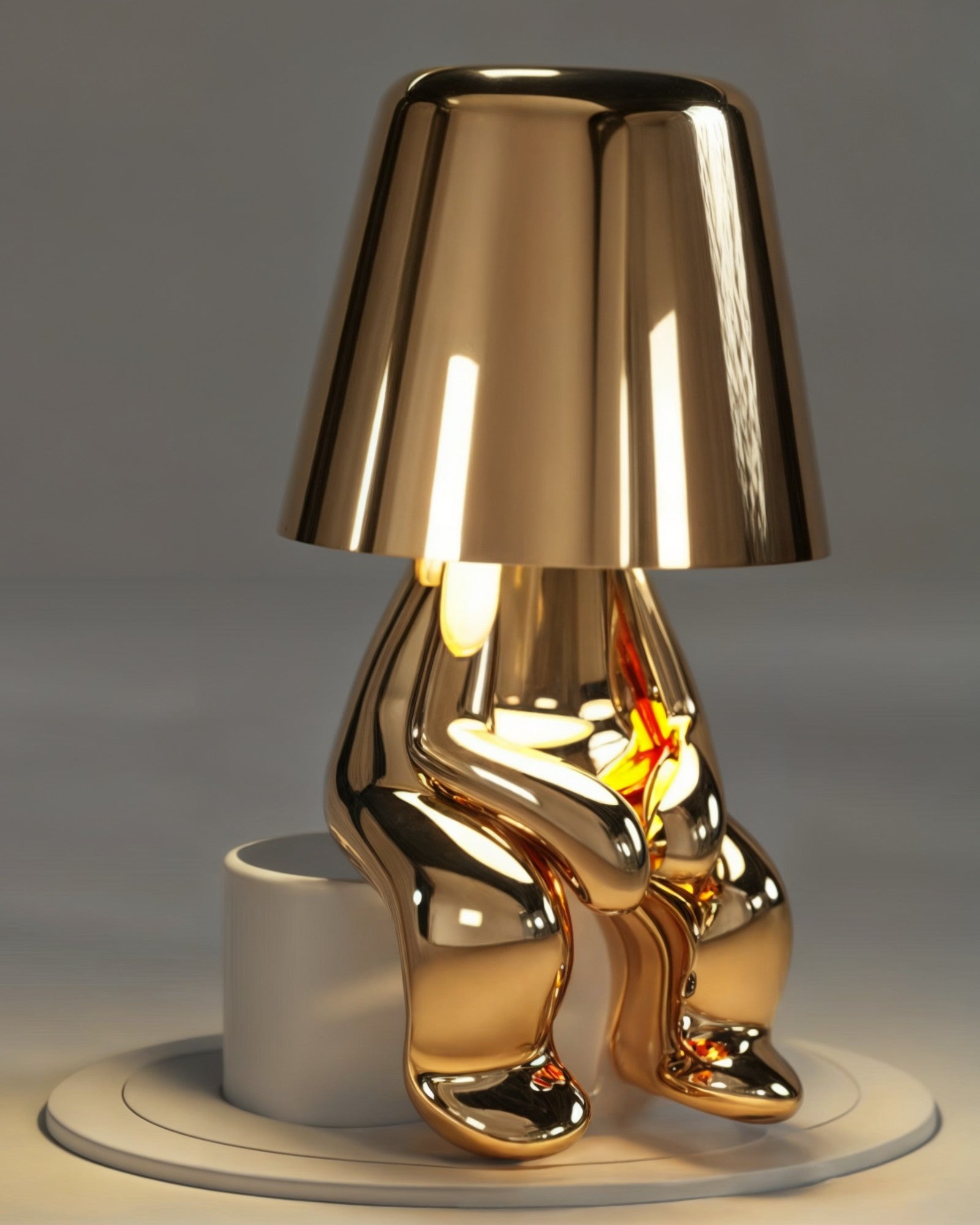 GleamTouch – Gold-colored USB-Rechargeable Table Lamp, Dimmable and Compact