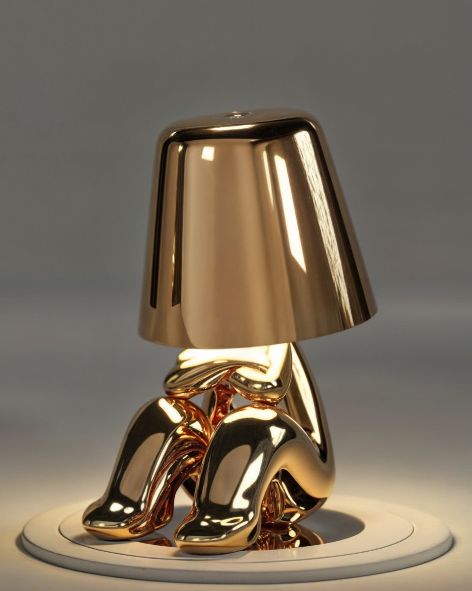 GleamTouch – Gold-colored USB-Rechargeable Table Lamp, Dimmable and Compact