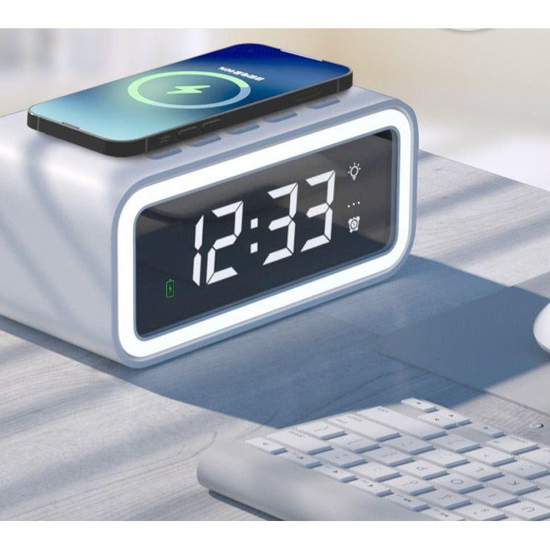 SmartGlow – Stylish Digital Alarm Clock with QI Wireless Charger and LED Display