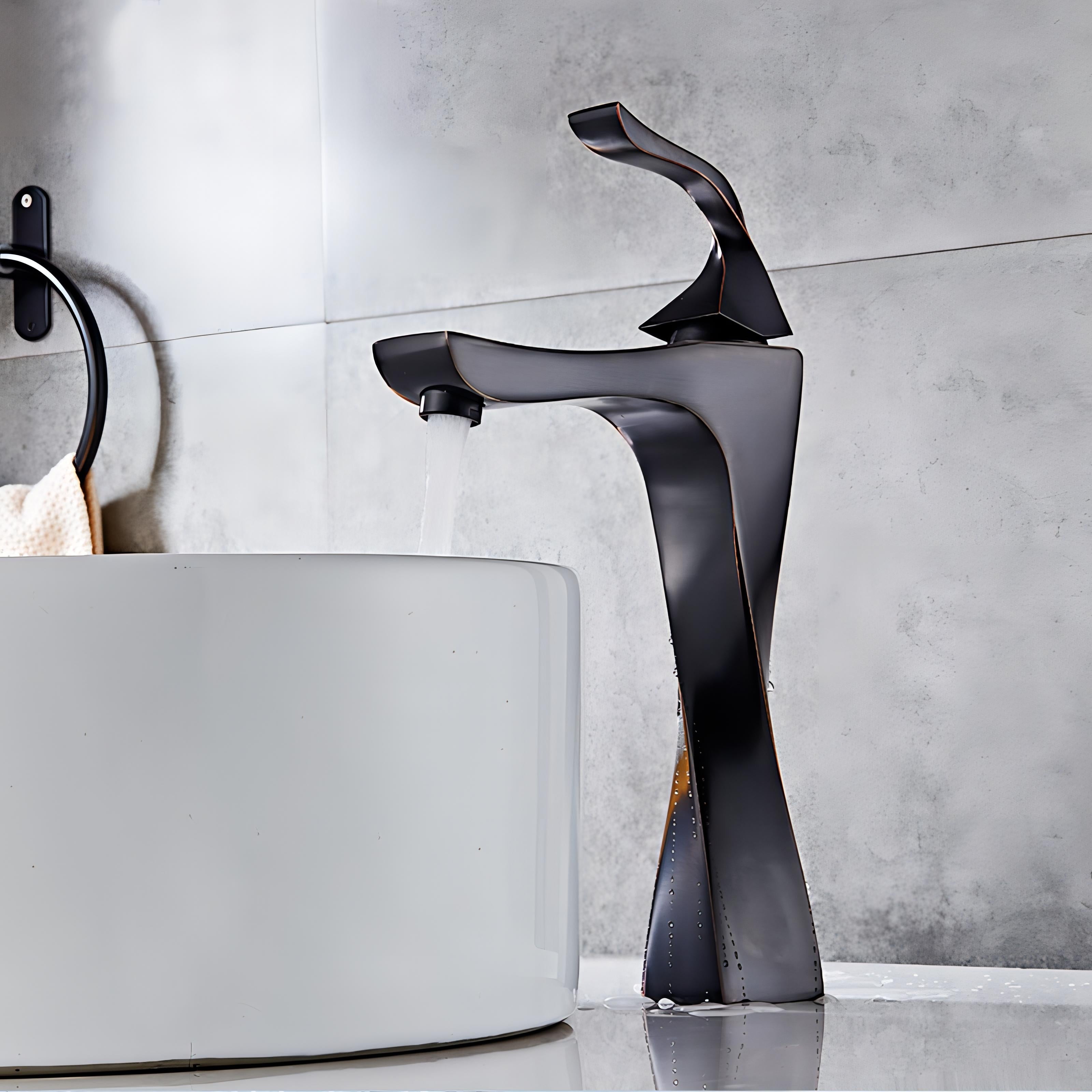TwistLuxe – Luxury Washbasin Tap with Twisted Design for a Sleek Bathroom