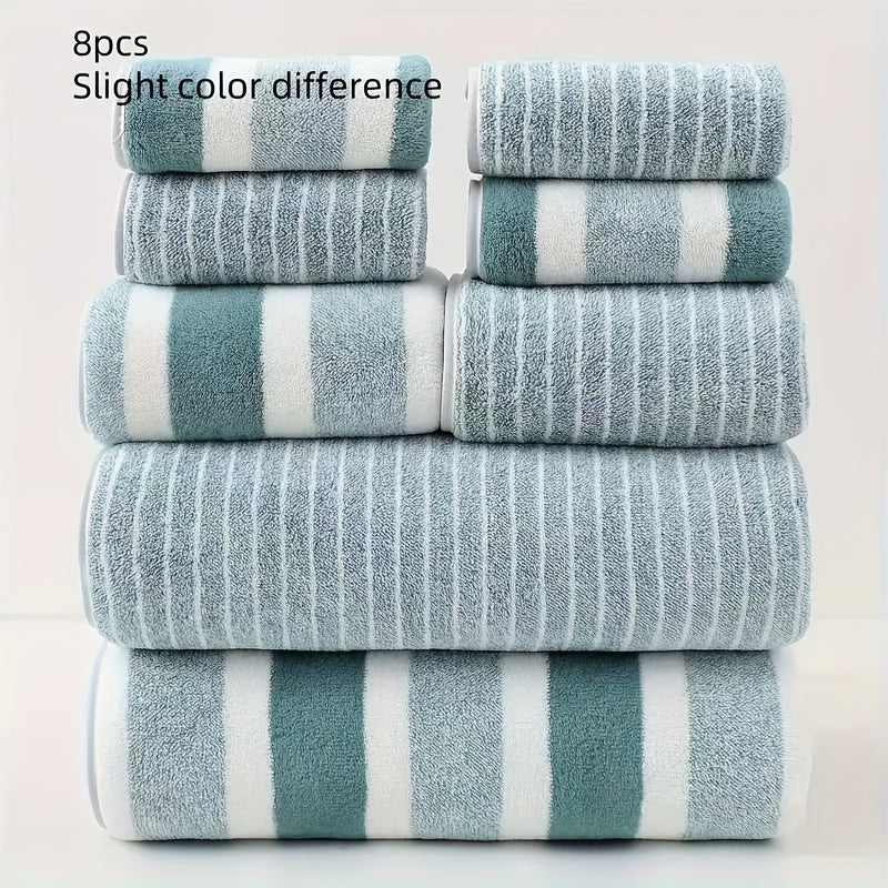 VeluSoft – Luxe 8-Piece Bath Towel Set of Soft Coral Fleece for Ultimate Comfort