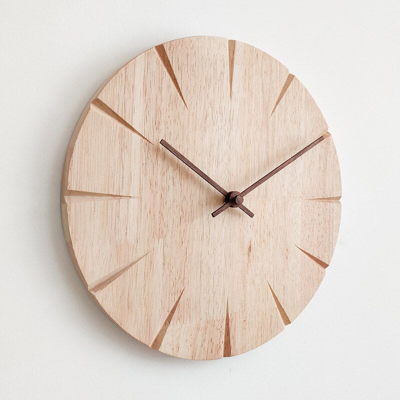 NordicTime – Silent Wooden Wall Clock Made of Solid Wood for a Minimalist Interior