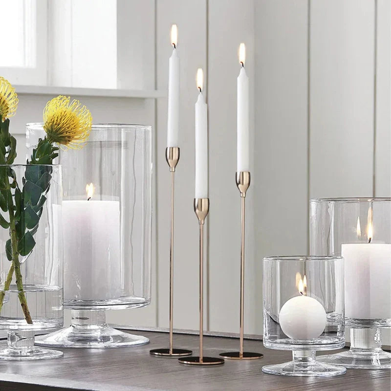 LumiÉlégance – Luxury Candle Holders in Metal for a Cozy Interior