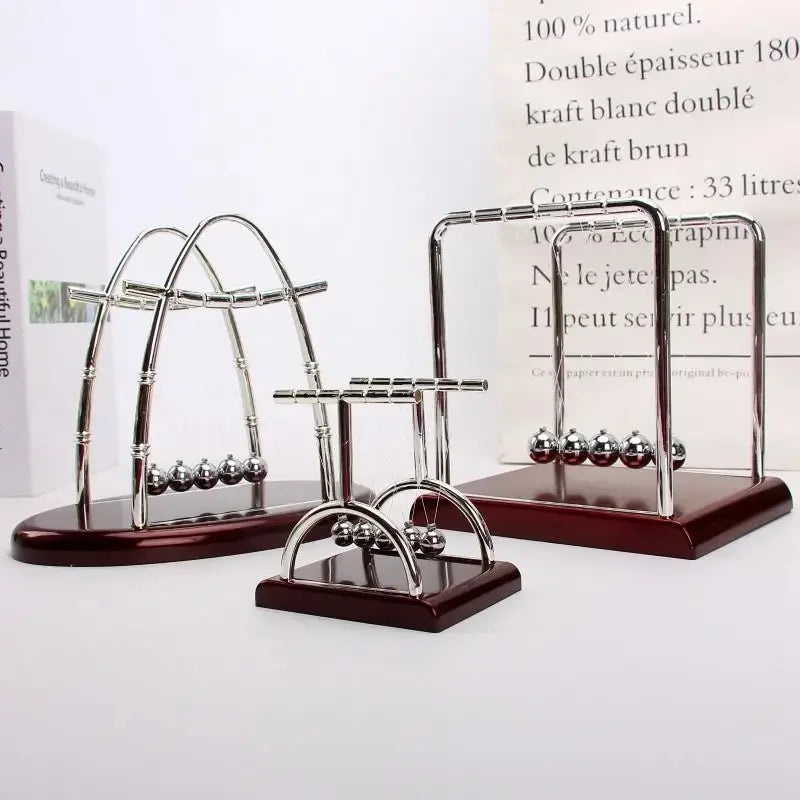 KineticBalance – Luxe Newton Cradle with Steel Balls for Dynamic Decoration and Education