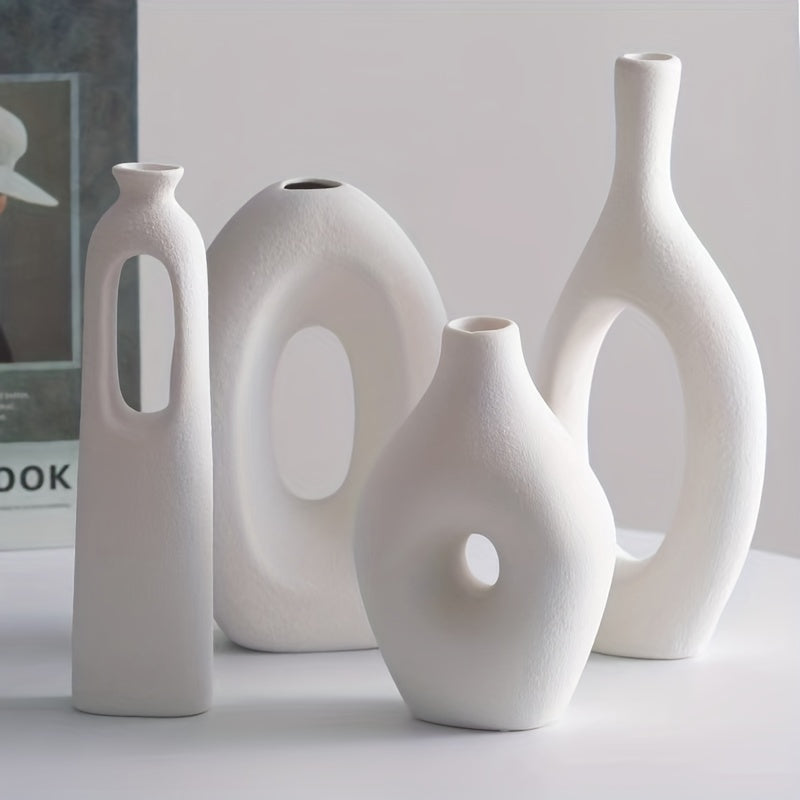 TerraVase – 4-Piece Ceramic Vase Set in Boho Style for Atmospheric Decoration