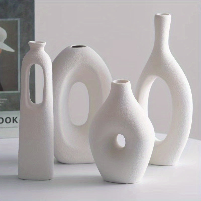 TerraVase – 4-Piece Ceramic Vase Set in Boho Style for Atmospheric Decoration