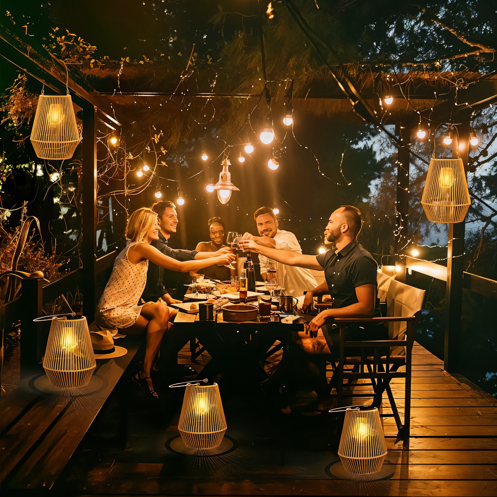 LumiBamboo – Elegant Hanging Lantern with Timeless Rattan Charm