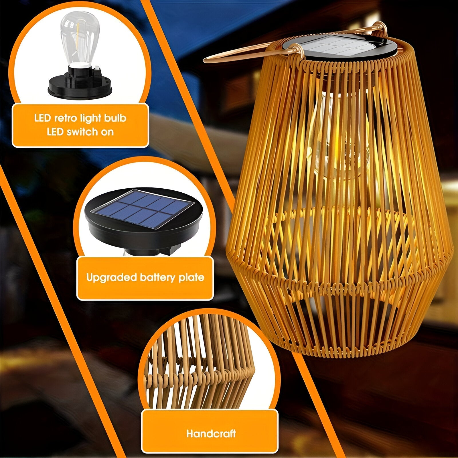 LumiBamboo – Elegant Hanging Lantern with Timeless Rattan Charm