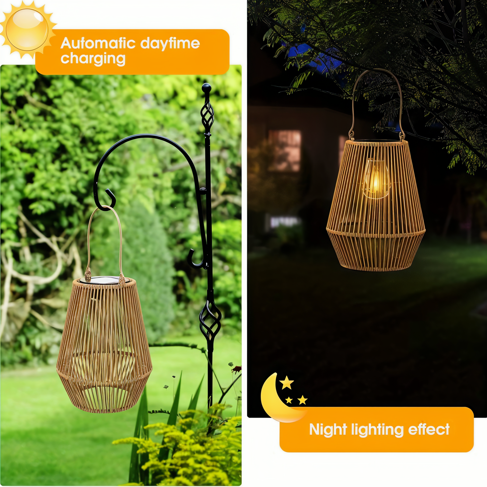 LumiBamboo – Elegant Hanging Lantern with Timeless Rattan Charm