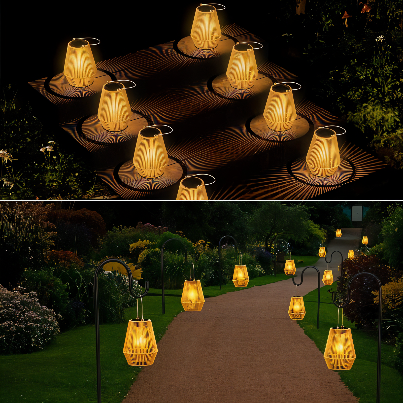 LumiBamboo – Elegant Hanging Lantern with Timeless Rattan Charm