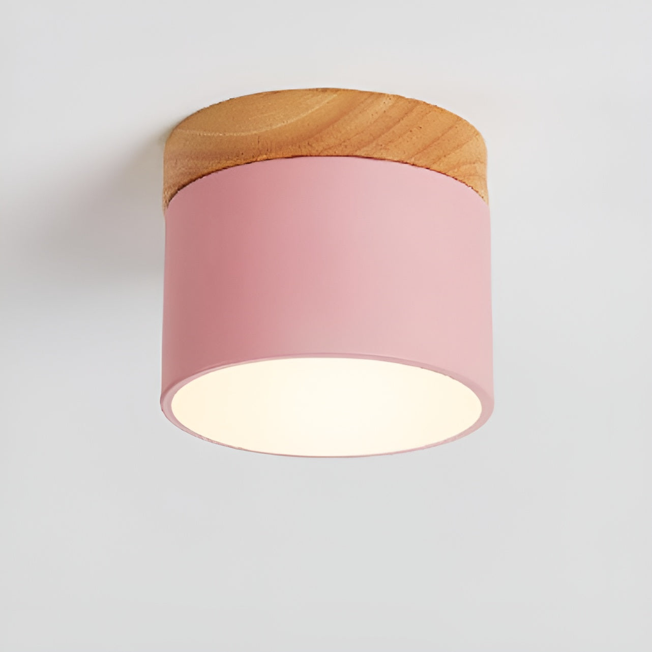 PastelCharm – Minimalistische Zylinderplafondlamp met Warm Lichtaccent