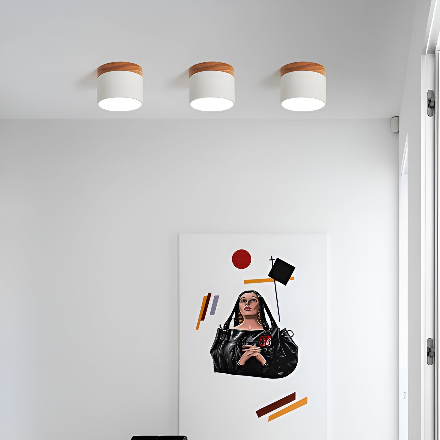 PastelCharm – Minimalistische Zylinderplafondlamp met Warm Lichtaccent