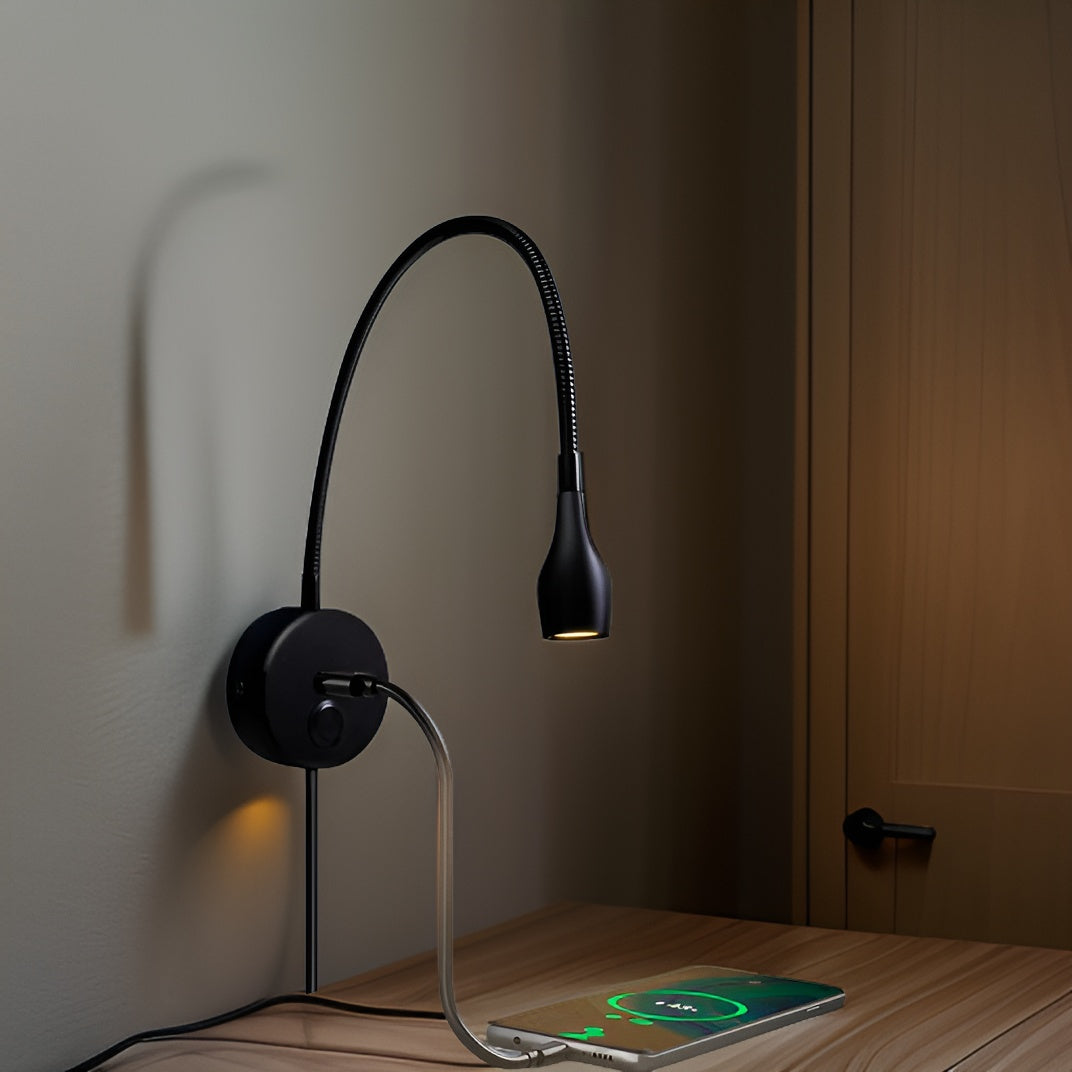 LumiEase – Stylish Flexible Wall Reading Lamp with Dimmable Touch Control
