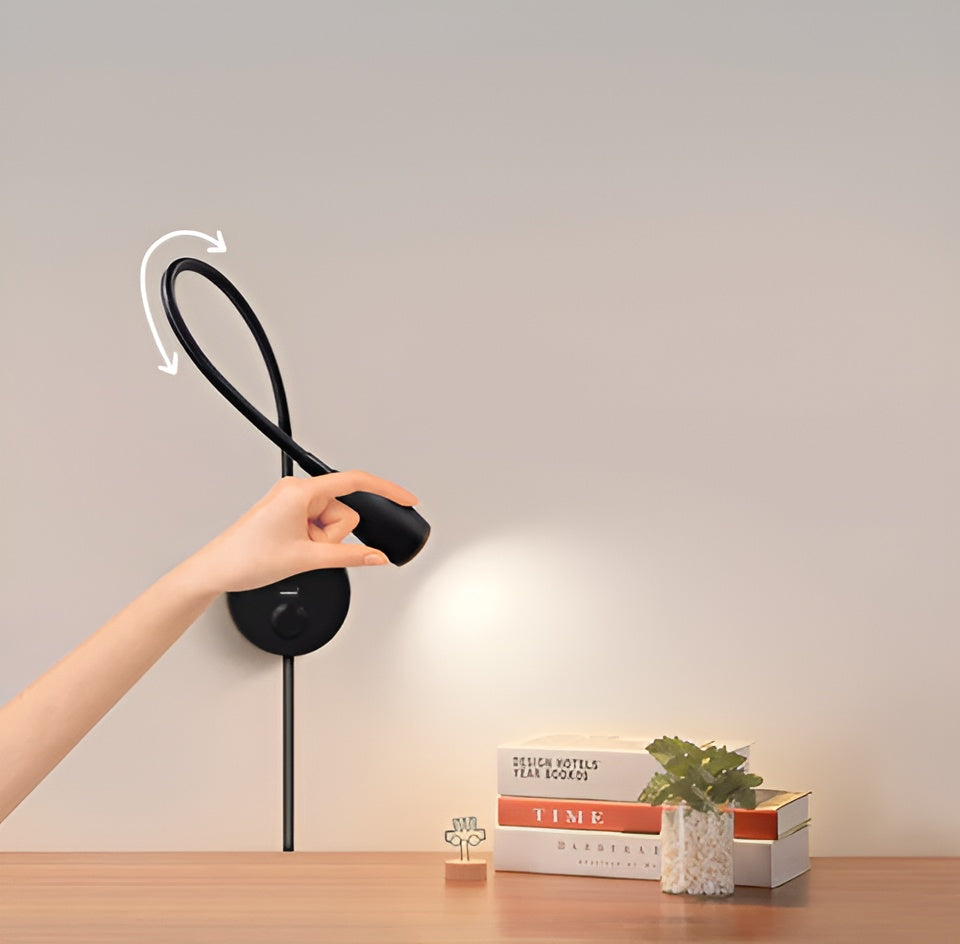 LumiEase – Stylish Flexible Wall Reading Lamp with Dimmable Touch Control