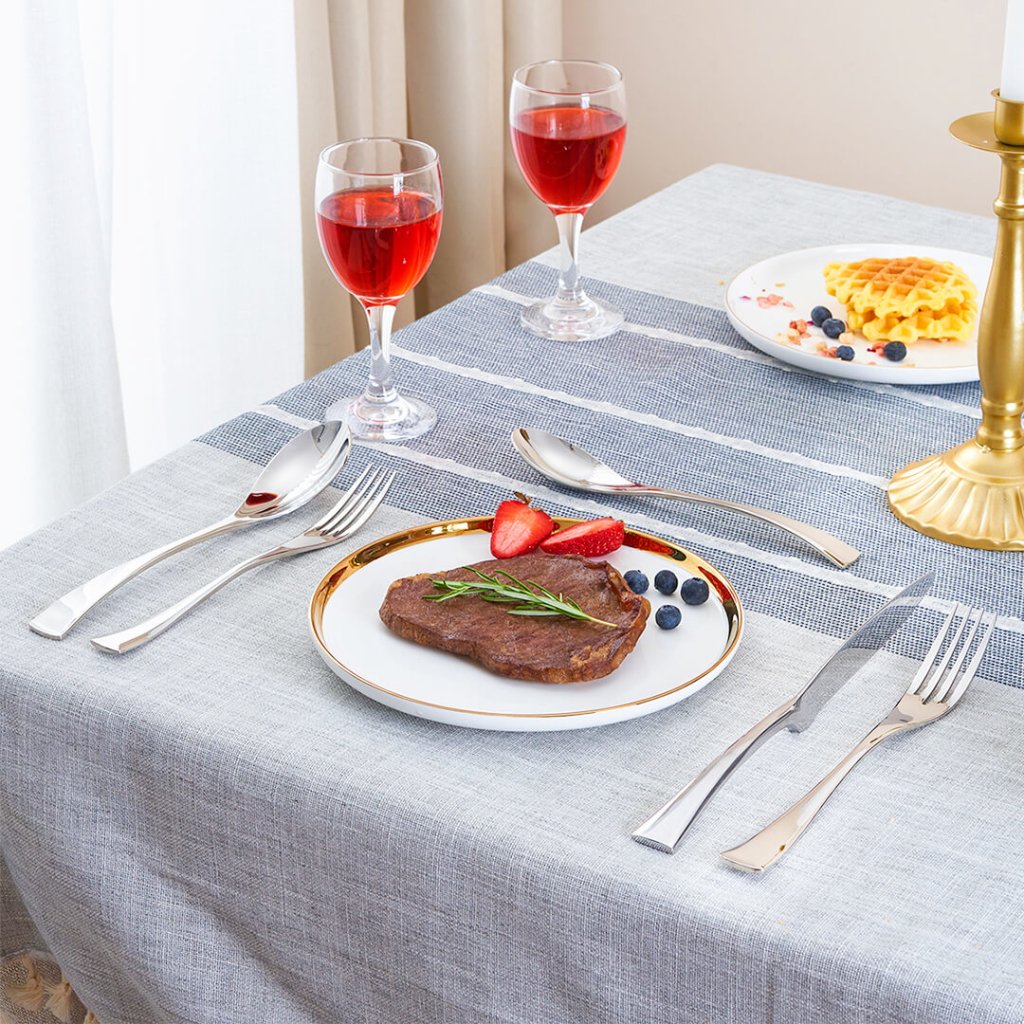 Jet Elegance – Luxury Silver Stainless Steel Cutlery Set (24/42/48/84-piece)