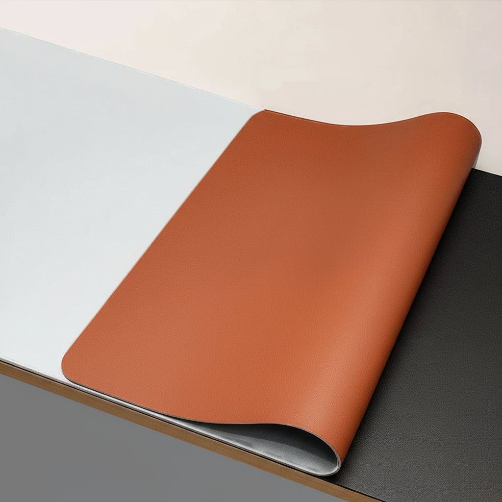 Sous-main de bureau en cuir PU avec dessous antidérapant pour bureau et gaming