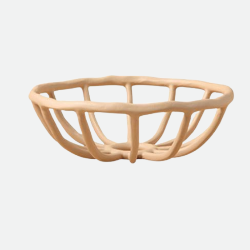 TerraWeave – Handgemaakte Hars Fruitmand met Natuurlijke Uitstraling