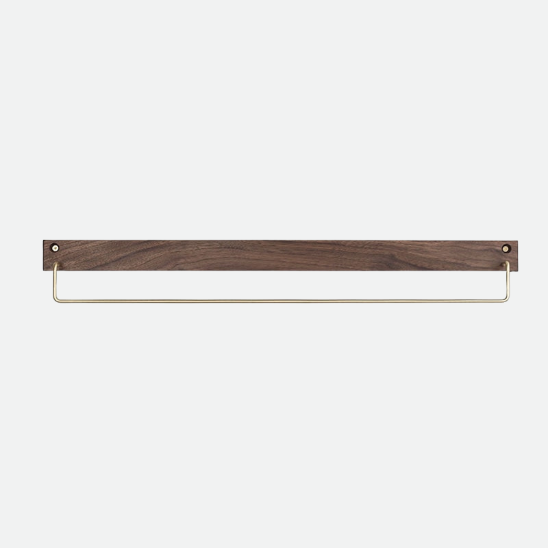 WoodCraft – Elegant Beech Wood Towel Rack with Brass Accents