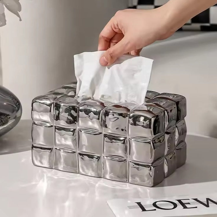 AuriSoft Luxe Tissue Box – Sculptural Design for a Refined Interior