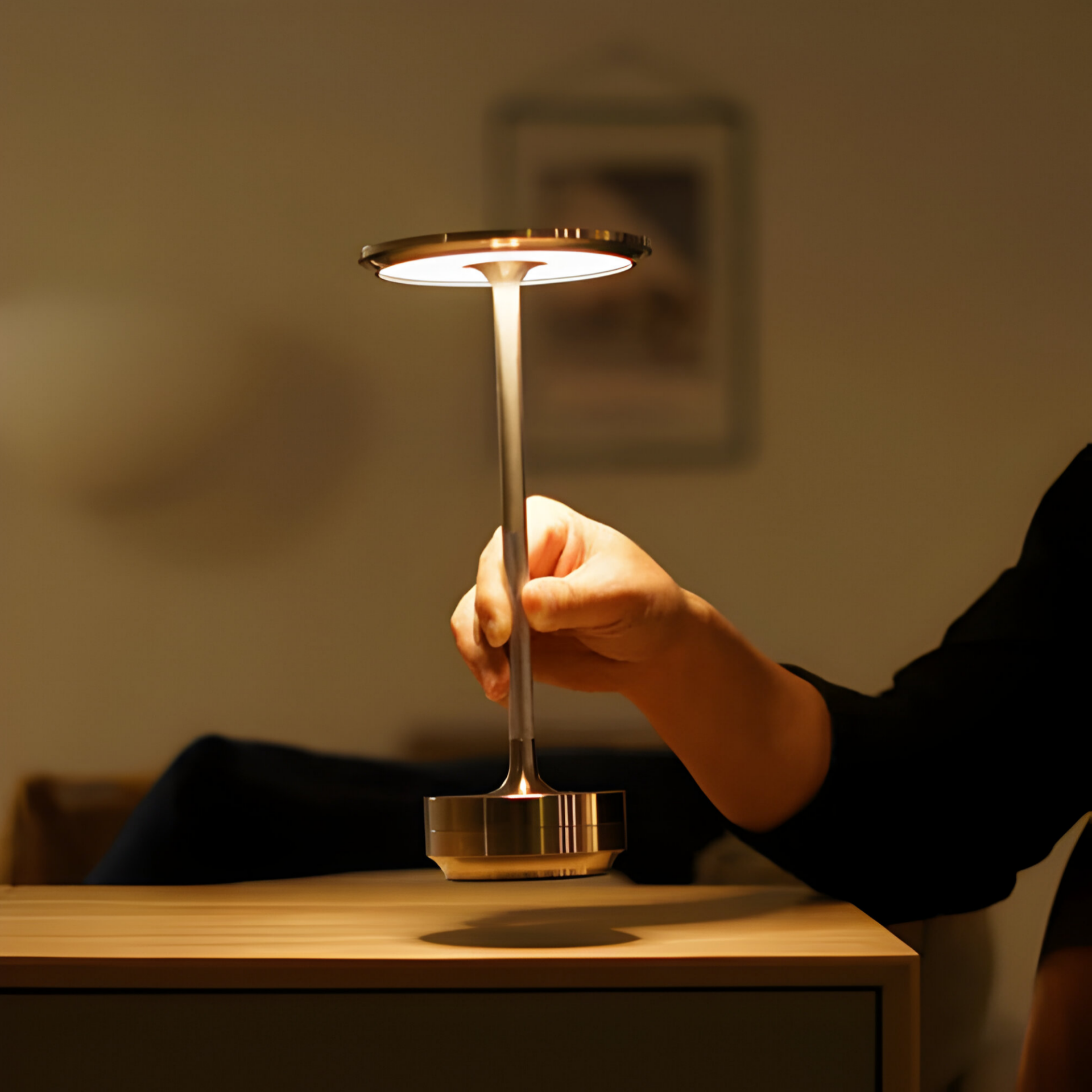 GlowLite – Luxury Wireless Table Lamp with Dimmable Touch Control