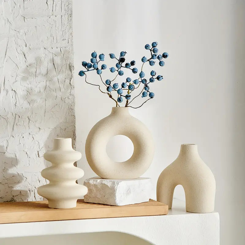 Lunara Boho Vase Set – Stylish Ceramic Decoration for a Calm & Refined Interior