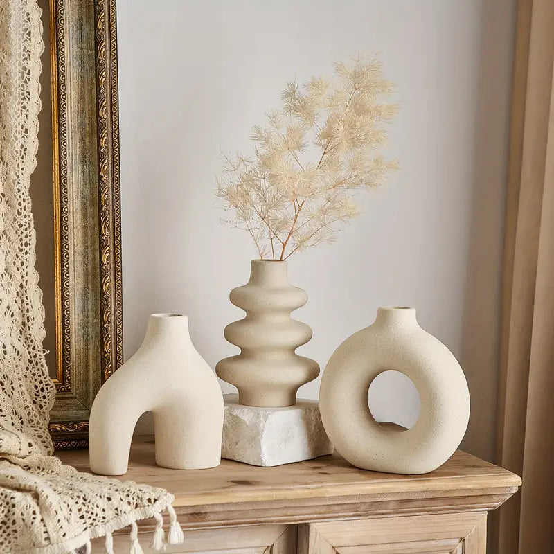 Lunara Boho Vase Set – Stylish Ceramic Decoration for a Calm & Refined Interior