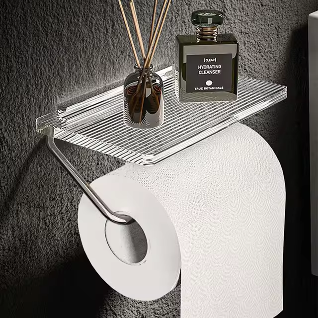 Auris Luxe – Stylish Toilet Roll Holder with Practical Shelf