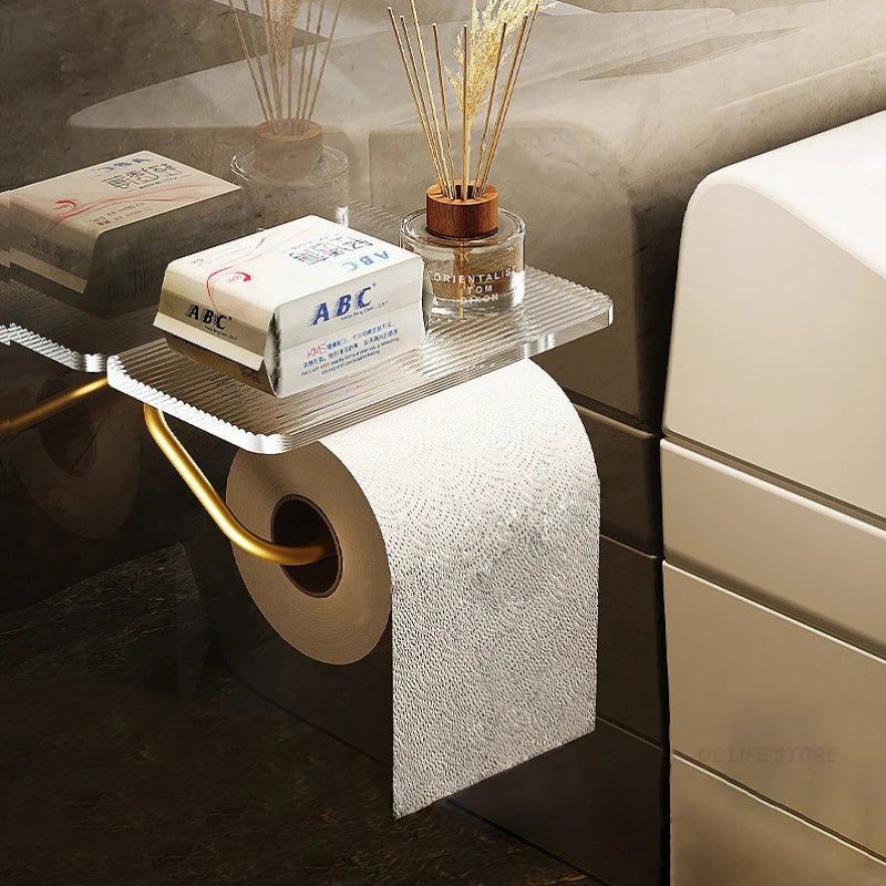 Auris Luxe – Stylish Toilet Roll Holder with Practical Shelf