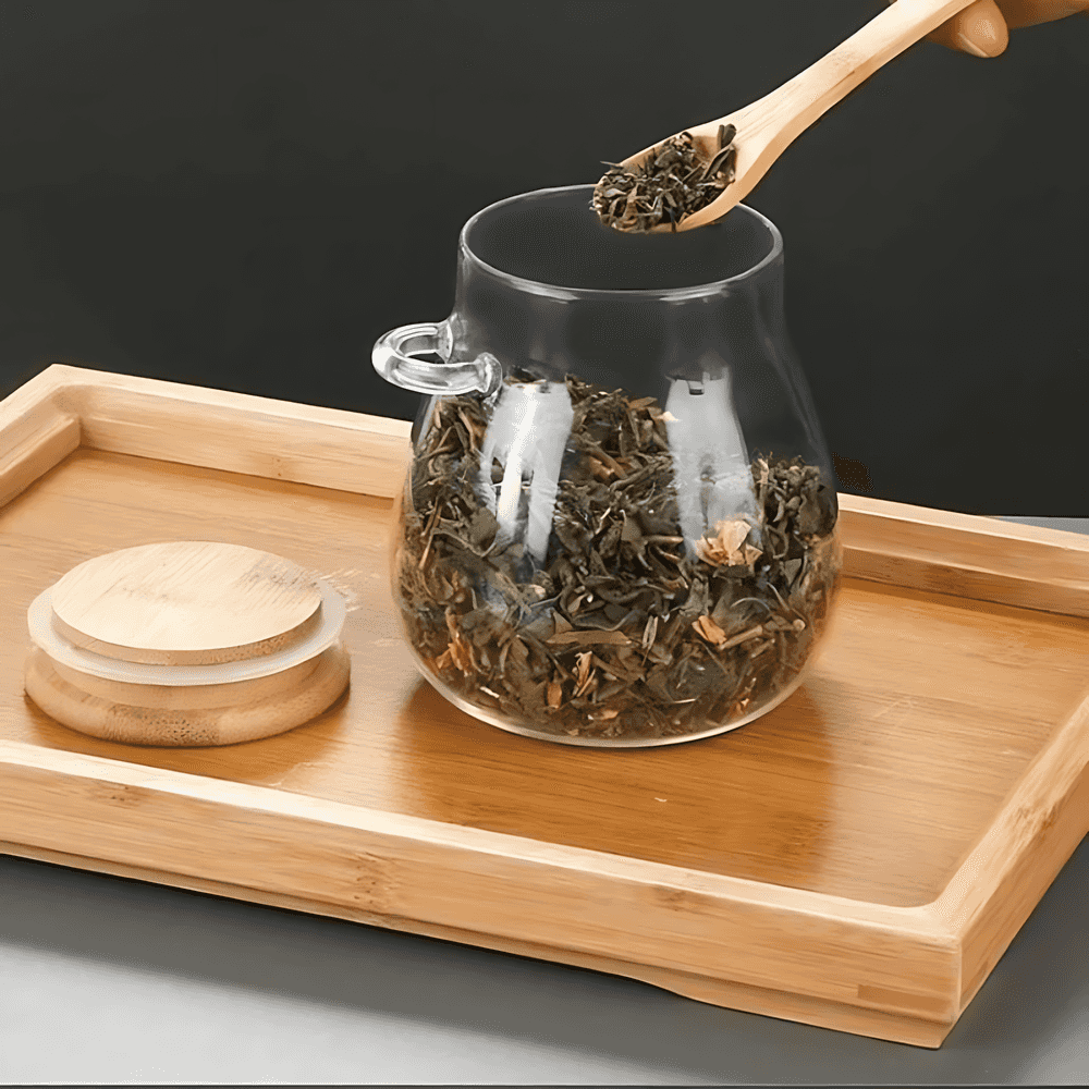 Bambura Luxe Storage Jar – Stylish Glass Jar with Bamboo Lid for a Natural Kitchen Look