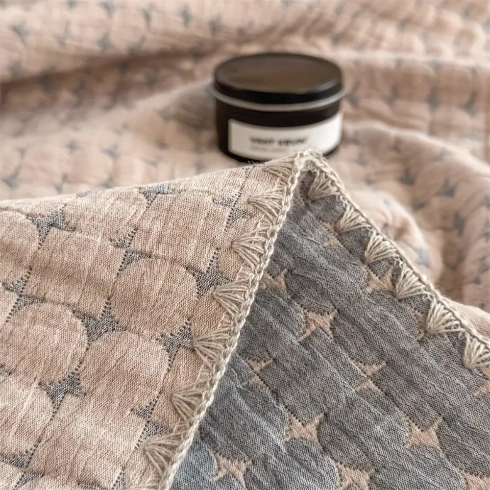 Nordéa Luxe Cotton Blanket – Reversible Design for a Stylish & Cozy Interior